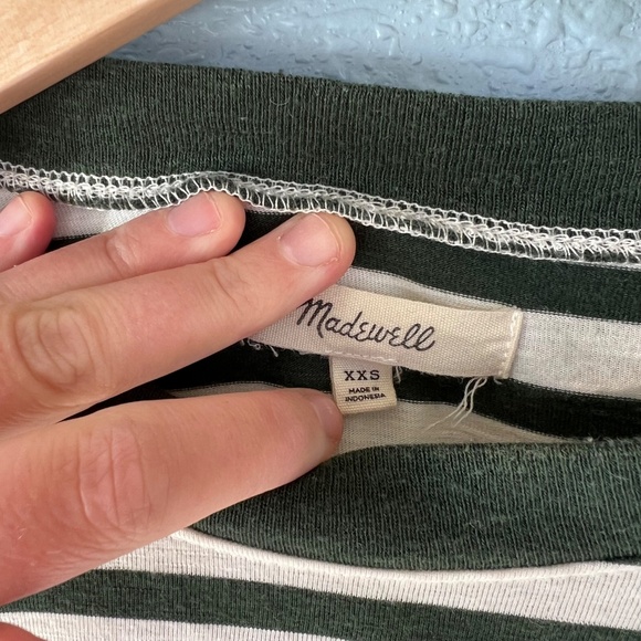 MADEWELL Long-Sleeve Tee in Eaves Green Stripe XXS - Picture 5 of 7